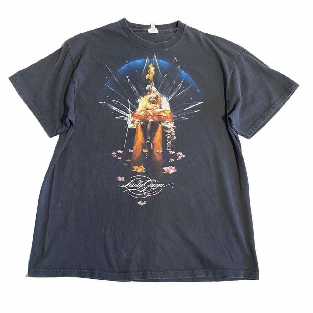 Delta Pro Weight Lady Gaga Graphic T-Shirt XL Black Tour Merch